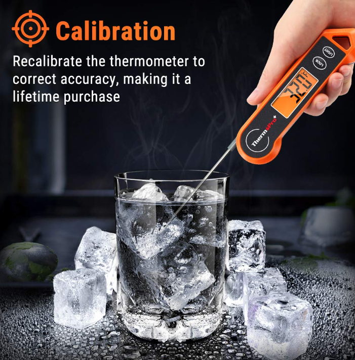 Thermomètre cuisine électronique avec grand écran numérique et sonde longue pour vérifier la température facilement.