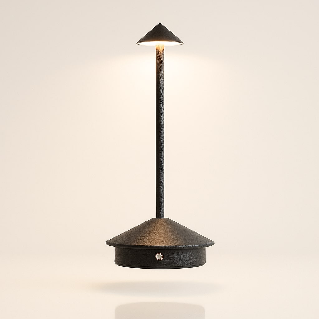 Lampe de table LED portable rechargeable, tactile, parfaite pour éclairer votre espace extérieur et jardin.