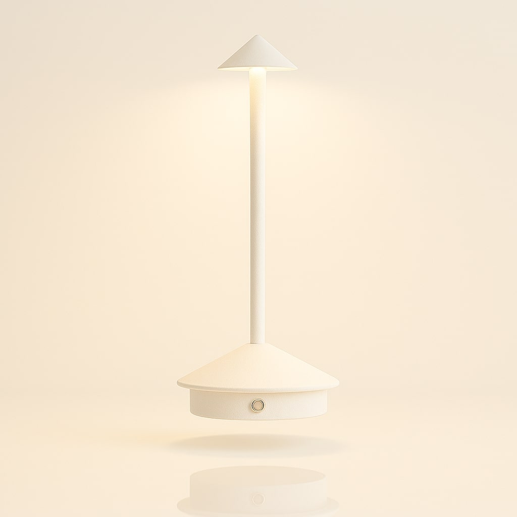 Lampe de table LED tactile sans fil, rechargeable, contrôle intuitif pour un éclairage d'ambiance moderne.