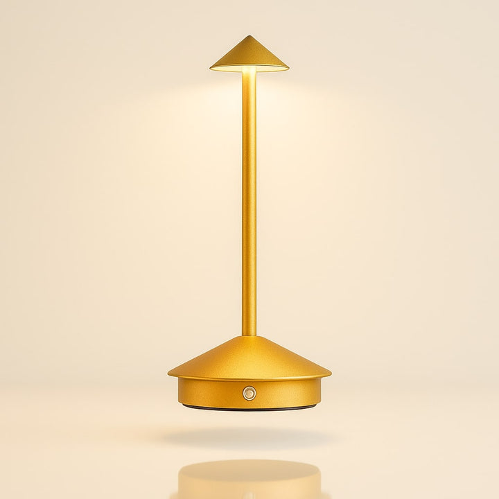 Lampe LED portable, rechargeable, tactile, polyvalente pour table de chevet, bureau ou éclairage extérieur.