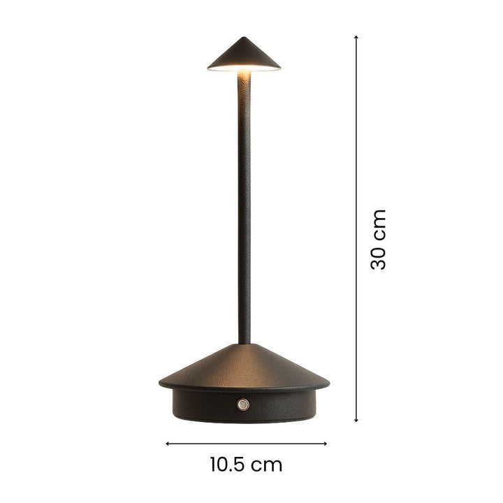 Luminaire de table LED tactile, sans fil et rechargeable, design contemporain pour une ambiance unique.