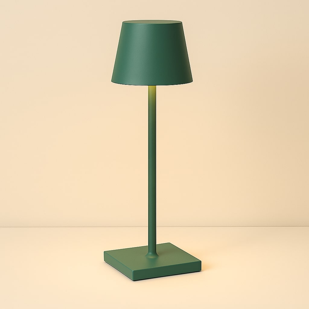 Lampe de chevet ou table LED sans fil, rechargeable, design élégant, éclairage d'ambiance réglable.