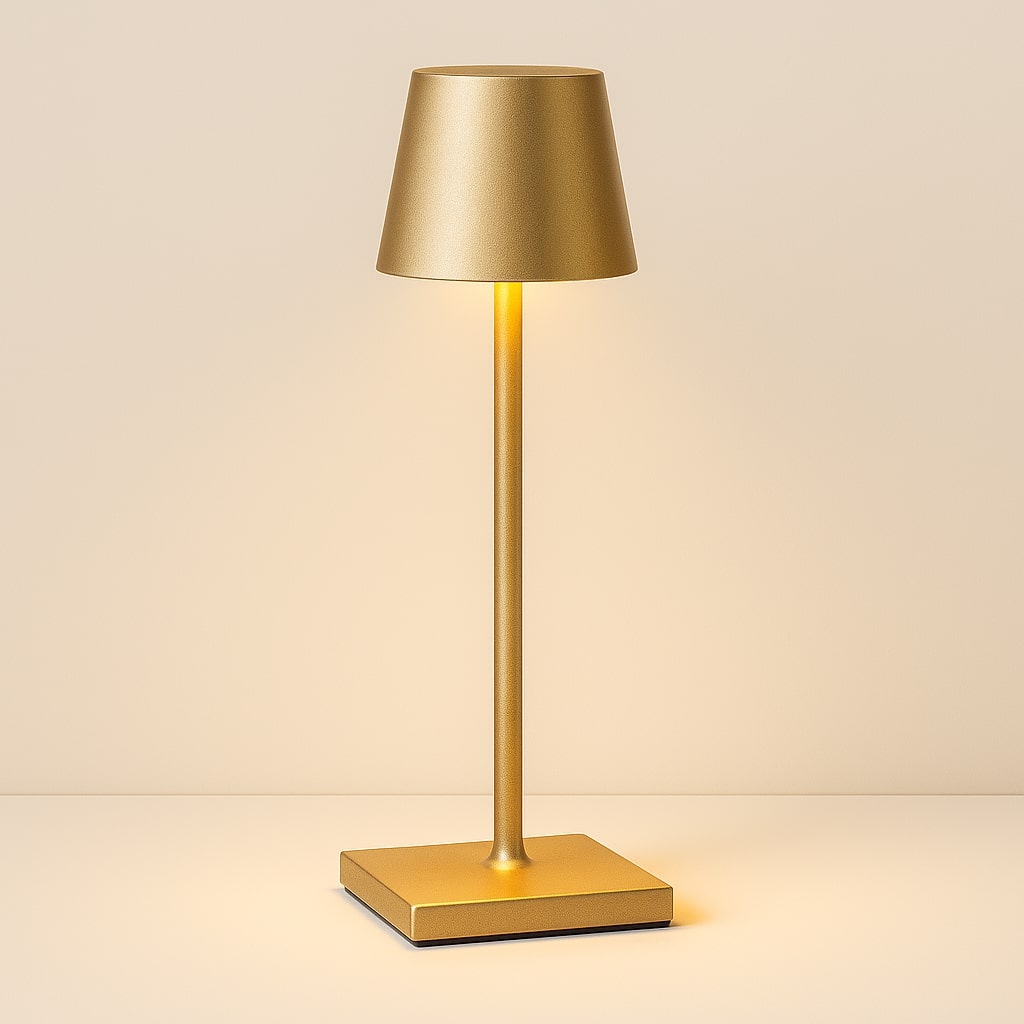 Éclairage LED rechargeable, lampe de table portable, étanche, pour une ambiance cosy et un design épuré.