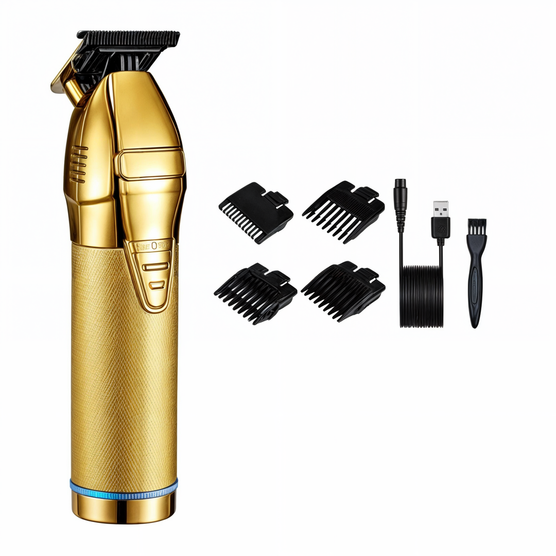 Tondeuse à cheveux professionnelle sans fil pour coupe précise, rechargeable, idéale barbier à domicile, lames acier carbone.