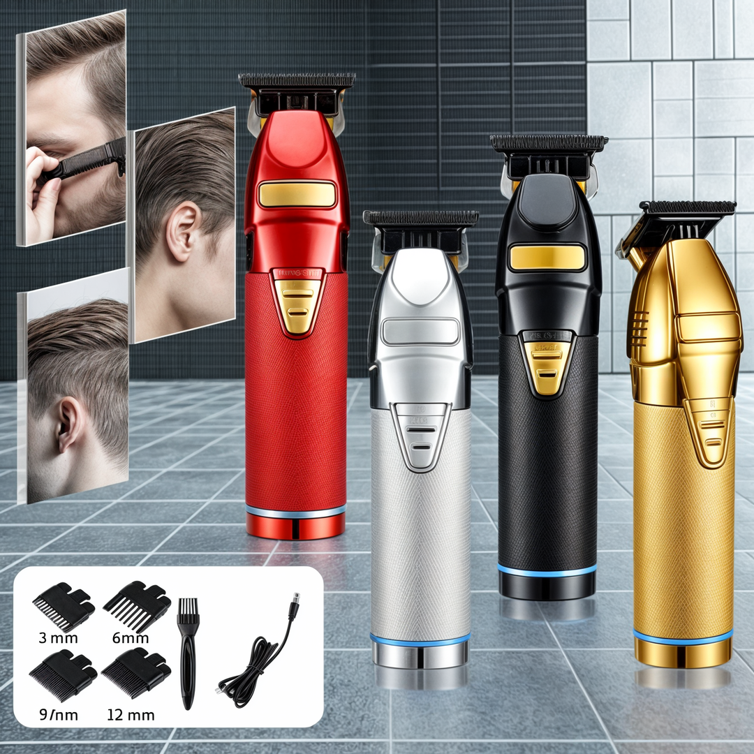 Tondeuse à cheveux portable sans fil, rechargeable via USB. Pour une coupe précise et un entretien de la barbe n'importe où.