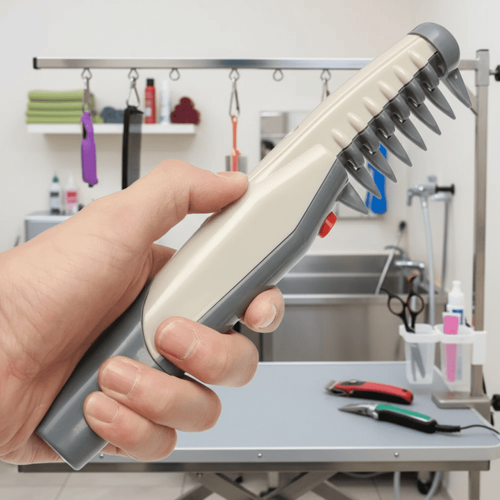 Tondeuse douce et silencieuse pour toilettage animaux, coupe précise du pelage chat et chien.