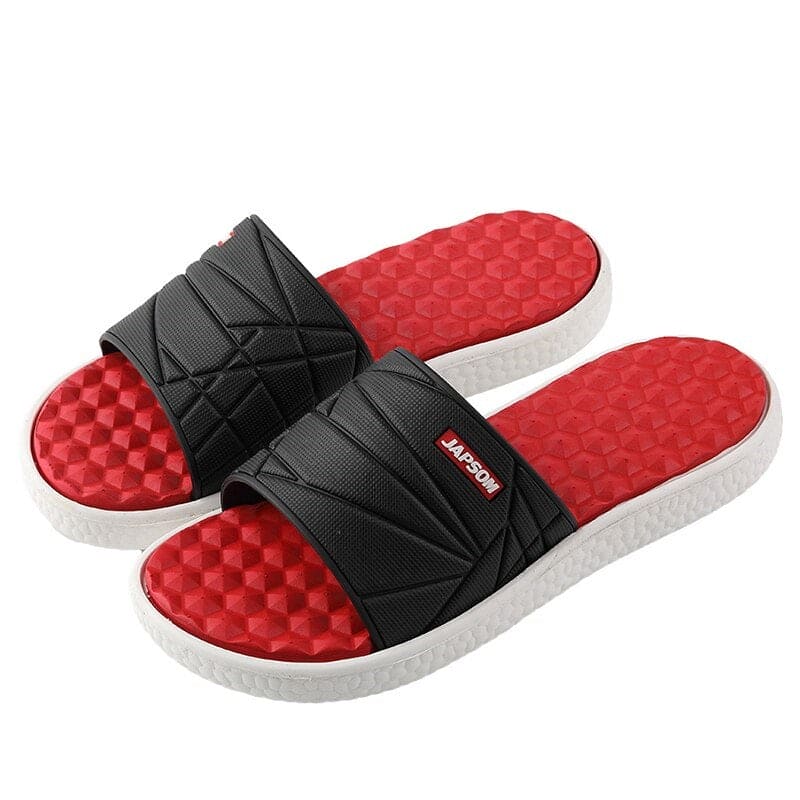 Paire de tongs orthopédiques pour hommes, conçues pour le soulagement et le soutien des pieds fatigués au quotidien.