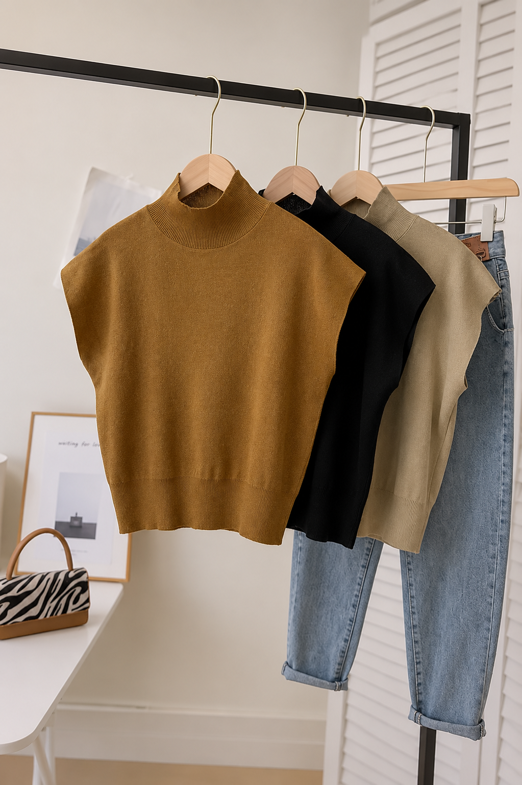 Haut femme polyvalent col roulé manches courtes, chic pour le bureau, confortable au quotidien.