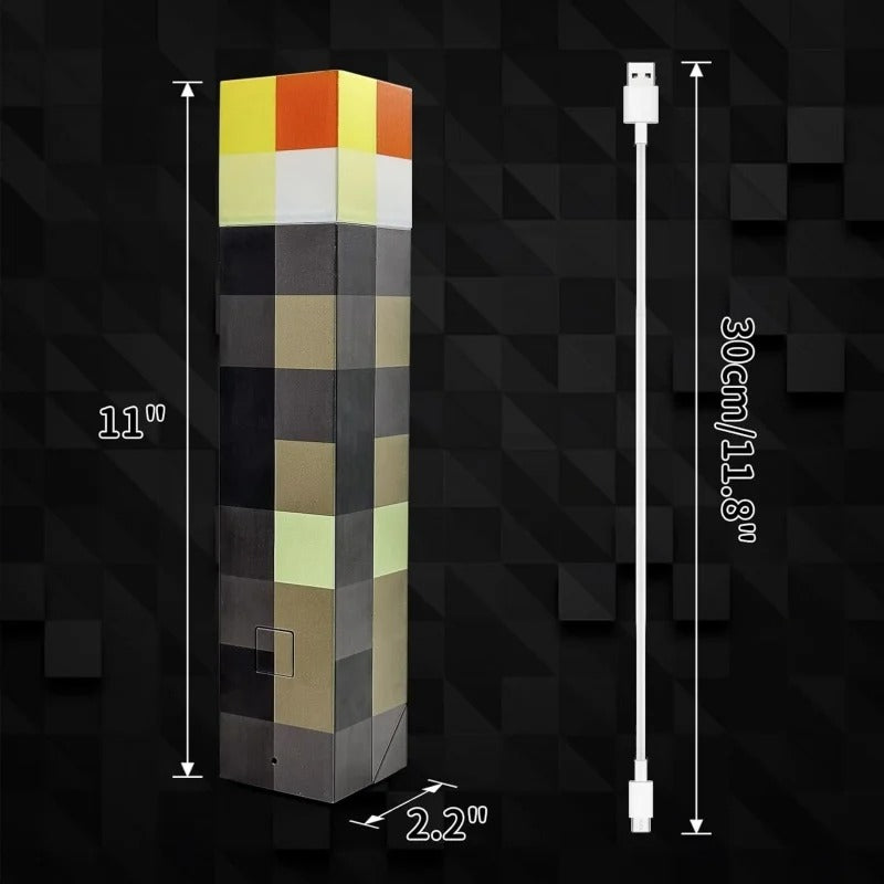 Lampe torche LED stylée pour setup gaming, veilleuse murale décorative, apporte une touche geek.