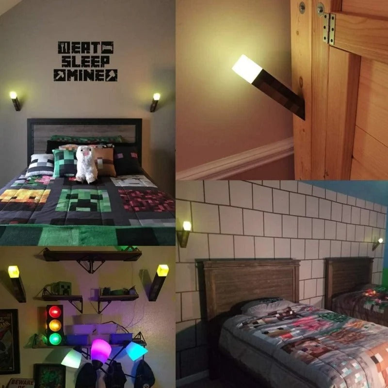 Accessoire gaming essentiel: lampe torche LED, veilleuse murale pour ambiance immersive dans la chambre.