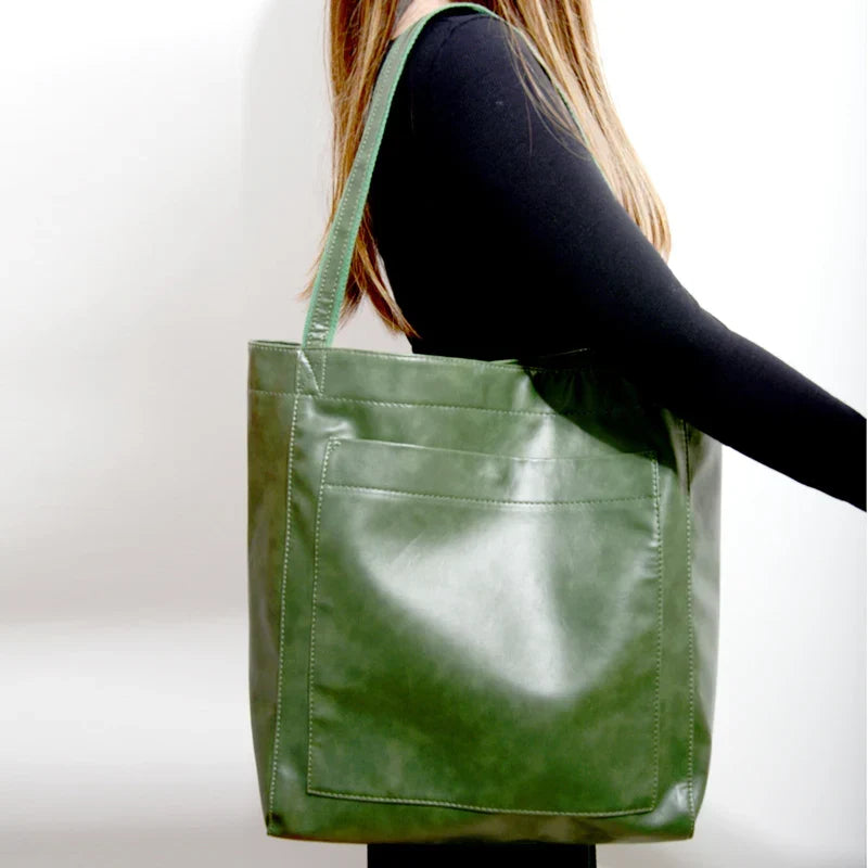 Sac cabas femme élégant en cuir PU, grand et pratique pour le quotidien, mode et tendance.