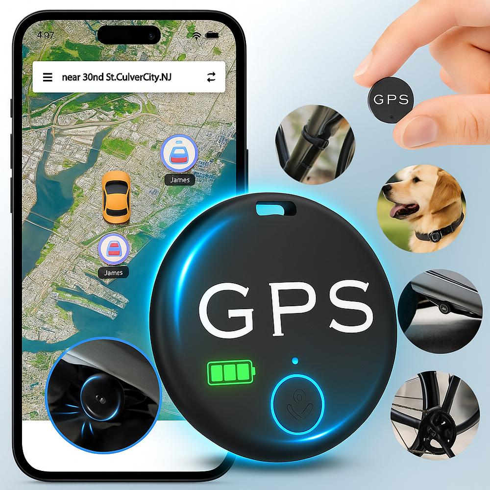 Traceur GPS personnel sécurisé pour véhicules, vélos ou animaux de compagnie. Suivi en temps réel et protection antivol.