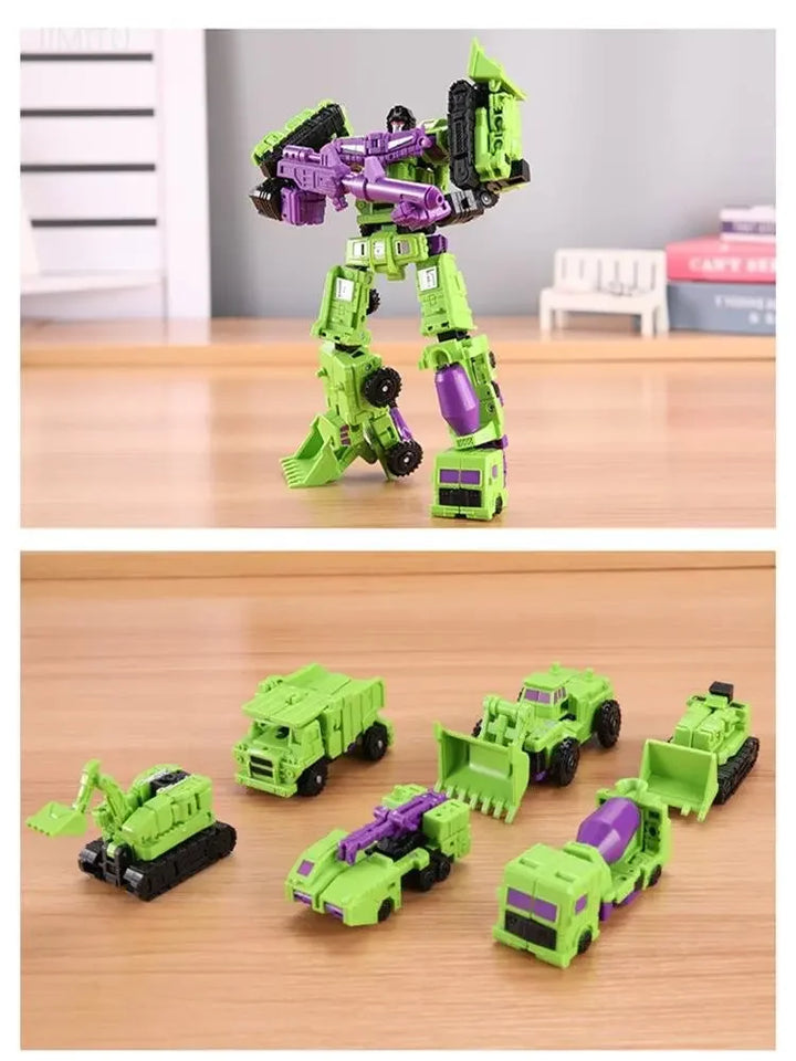 Figurine robot transformable 6-en-1 pour enfant. Jouet d'action stimulant l'imagination, parfait cadeau garçon/fille.