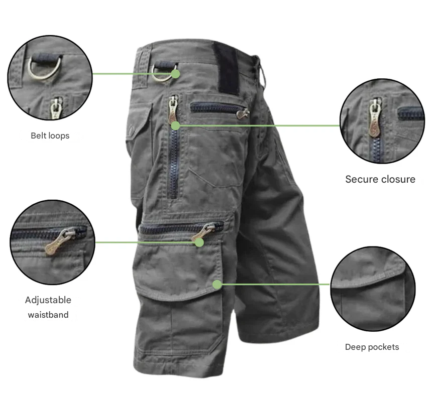 Short cargo TrailTrek polyvalent pour homme, offrant confort et liberté de mouvement pour les activités d'été et l'aventure.
