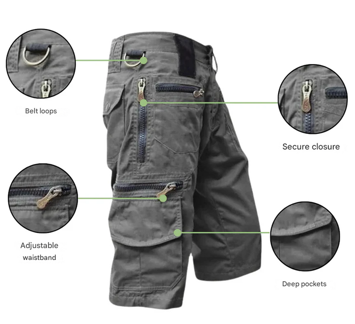 Short cargo TrailTrek polyvalent pour homme, offrant confort et liberté de mouvement pour les activités d'été et l'aventure.