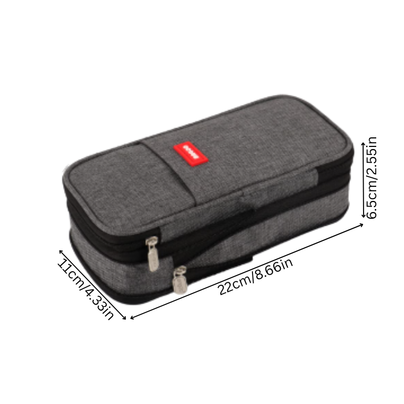 Trousse de voyage et scolaire pour crayons et stylos, grande capacité, double fermeture éclair pour rangement organisé.