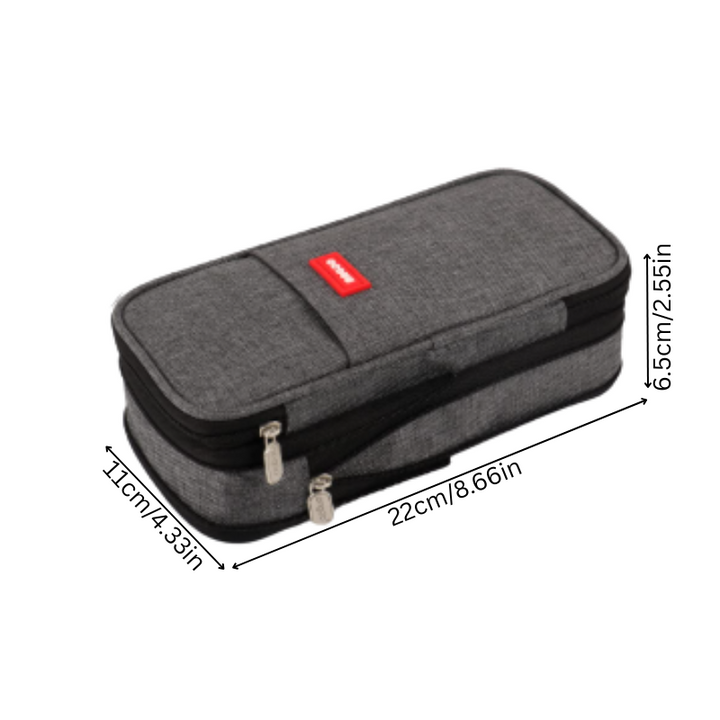 Trousse de voyage et scolaire pour crayons et stylos, grande capacité, double fermeture éclair pour rangement organisé.