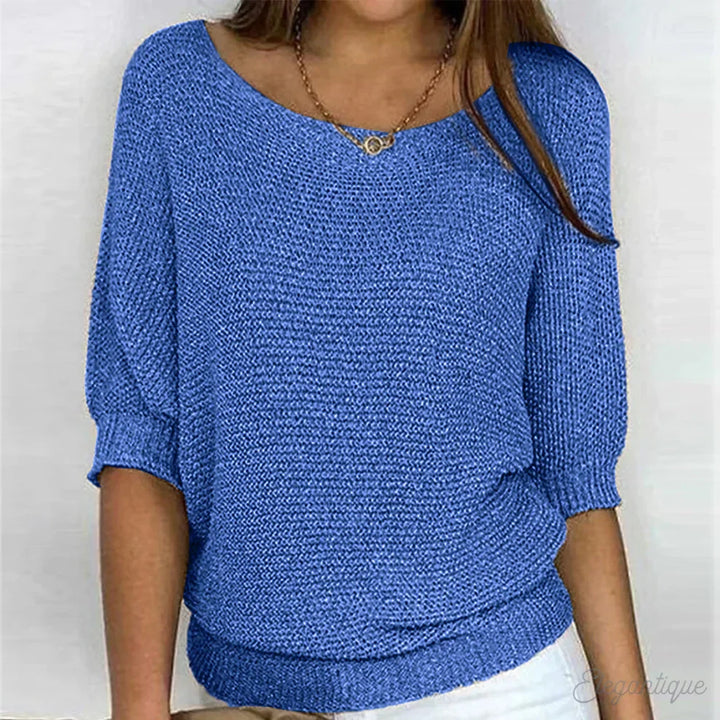 Mode femme : pull lila en tricot doux. Un chandail confortable et élégant pour un style intemporel.