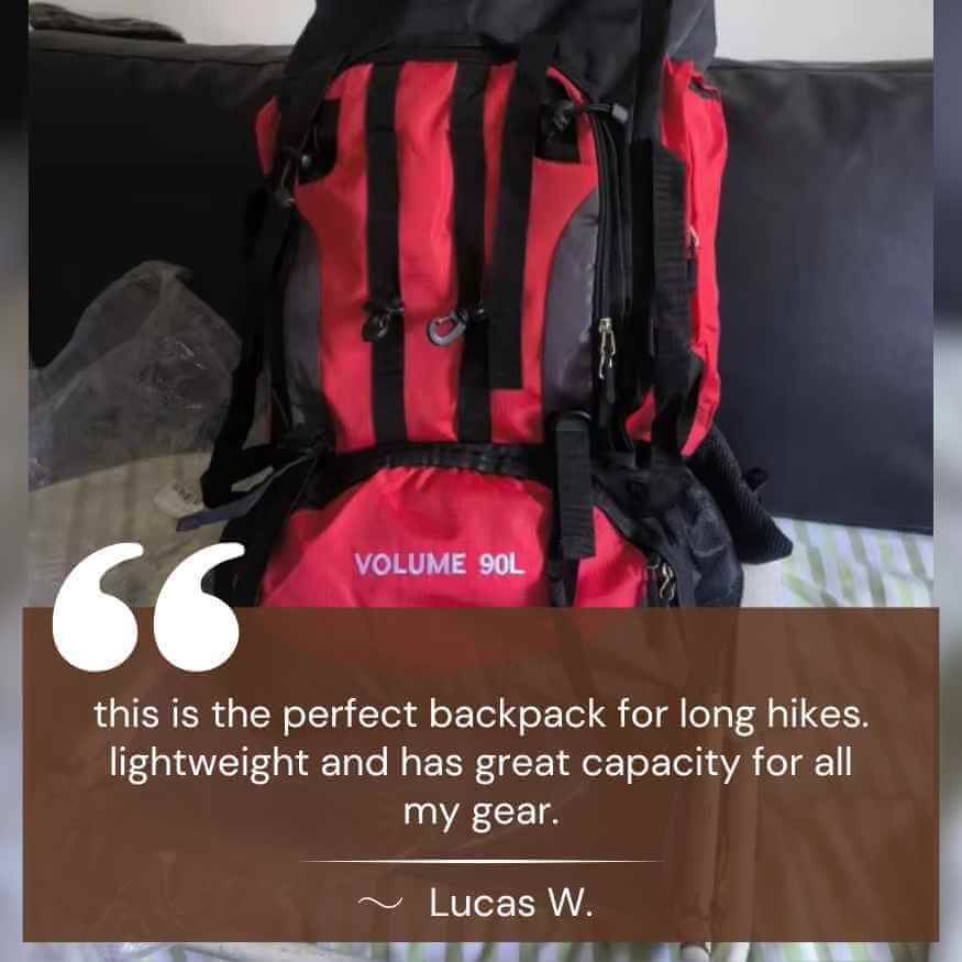 Sac à dos polyvalent 90L, ultra-léger pour voyage, camping et randonnée. Grande capacité pour vos aventures.