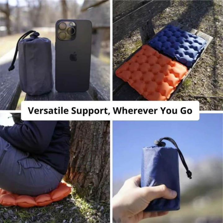 Coussin de siège gonflable ergonomique, parfait pour le voyage, le camping et les activités de plein air.