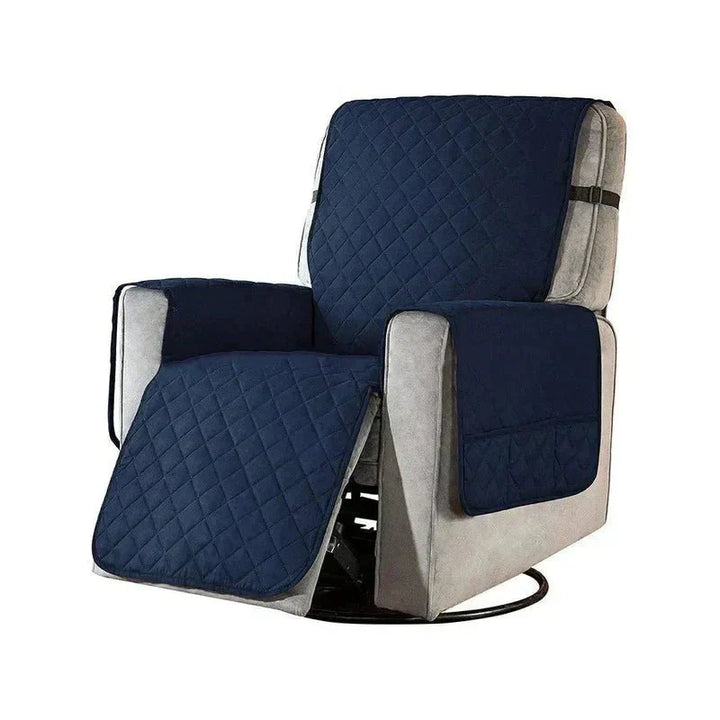 Housse de fauteuil extensible grise, protège le mobilier du salon des animaux et taches.