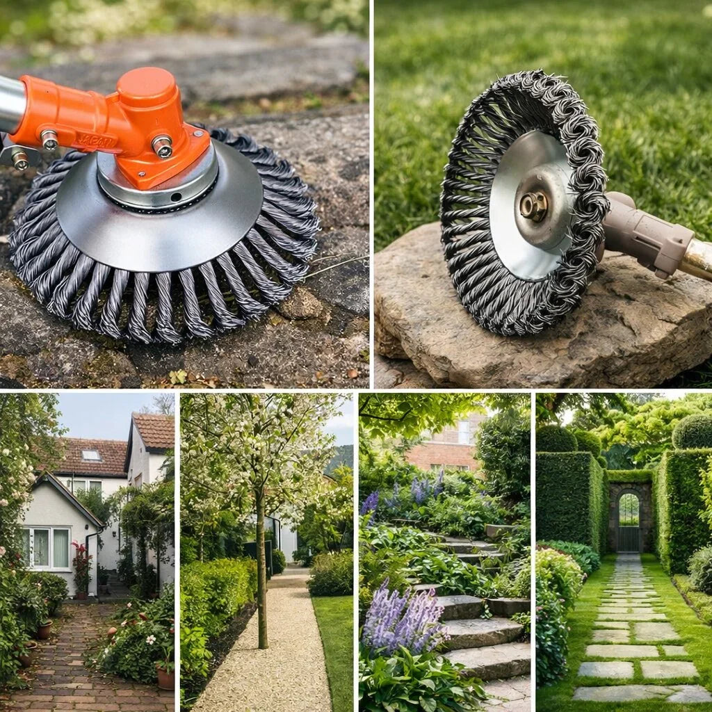 Lame de tondeuse universelle, parfaite pour le nettoyage extérieur et le désherbage du jardin.