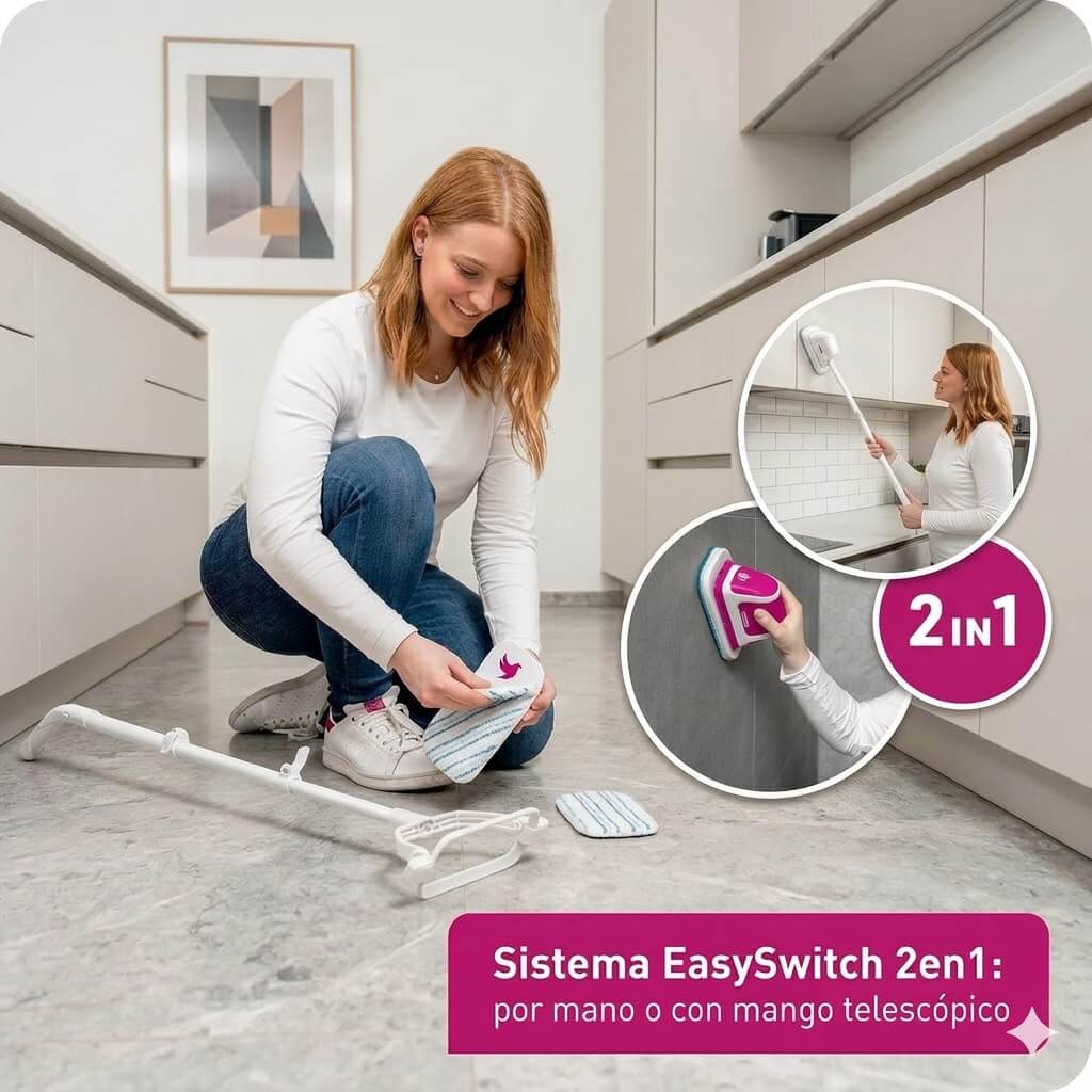 Cepillo eléctrico para limpieza rápida en baño, cocina y zonas difíciles