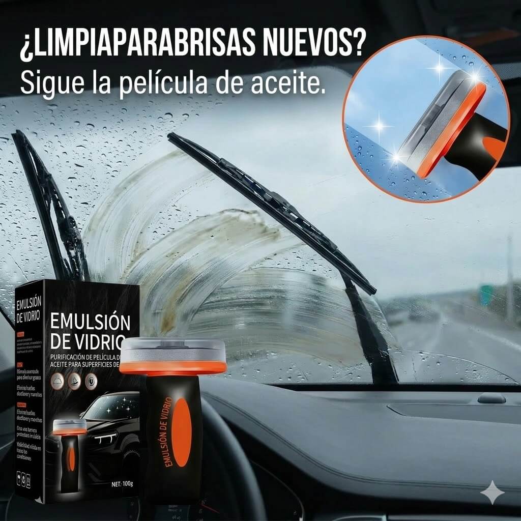 Limpiador Potente de Cristales para Coche y Parabrisas