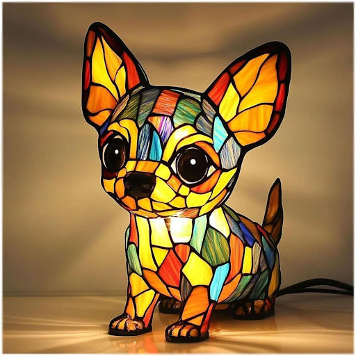 Lampe de table LED chien, idéale comme veilleuse ou élément de décoration chaleureux.