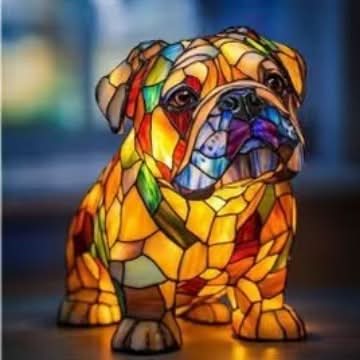 Lampe de décoration LED chien pour salon, avec lumière d'ambiance chaleureuse, rechargeable USB.