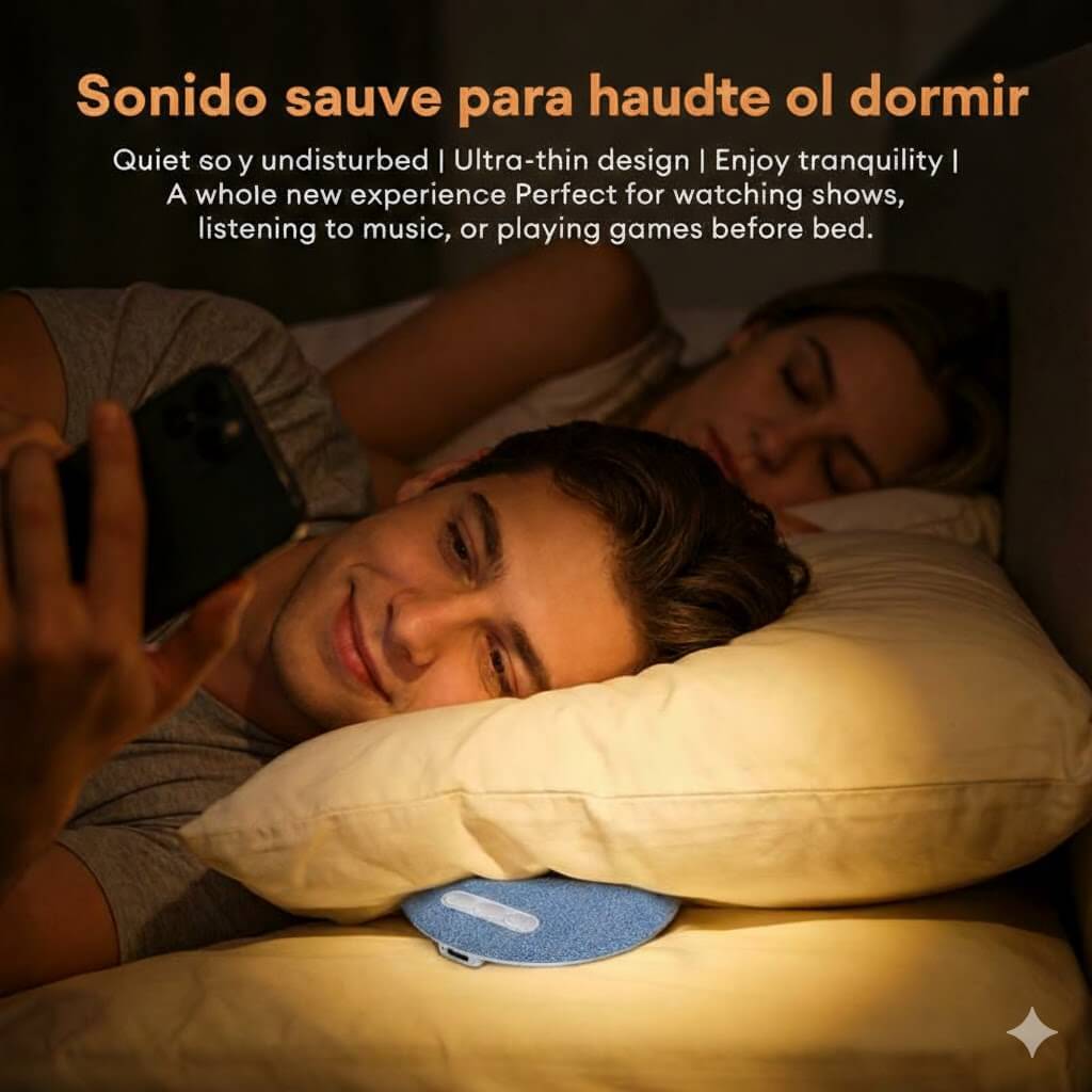“ALTAVOZ DE ALMOHADA BLUETOOTH 6.0 – SONIDO SUAVE PARA DORMIR.”