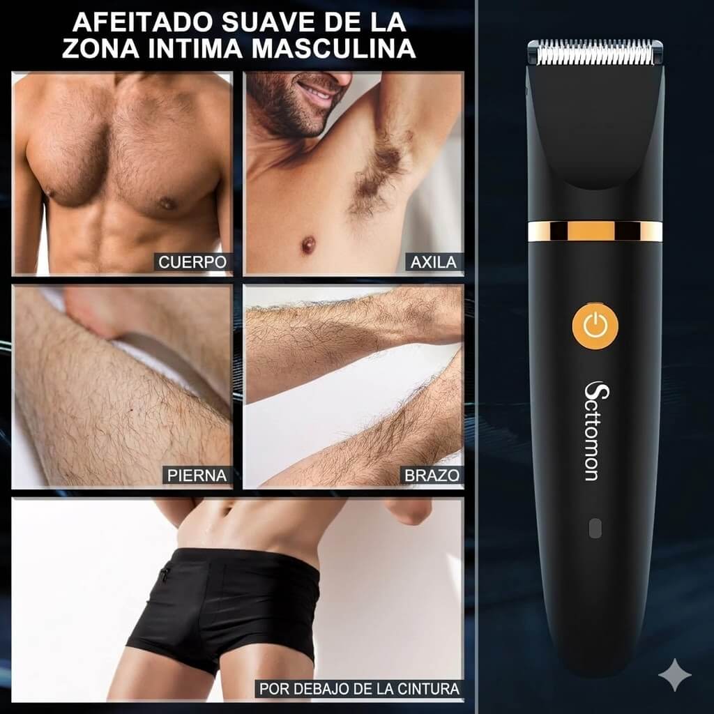 TrimPro 3-en-1 – Afeitadora Corporal de Precisión para Hombre