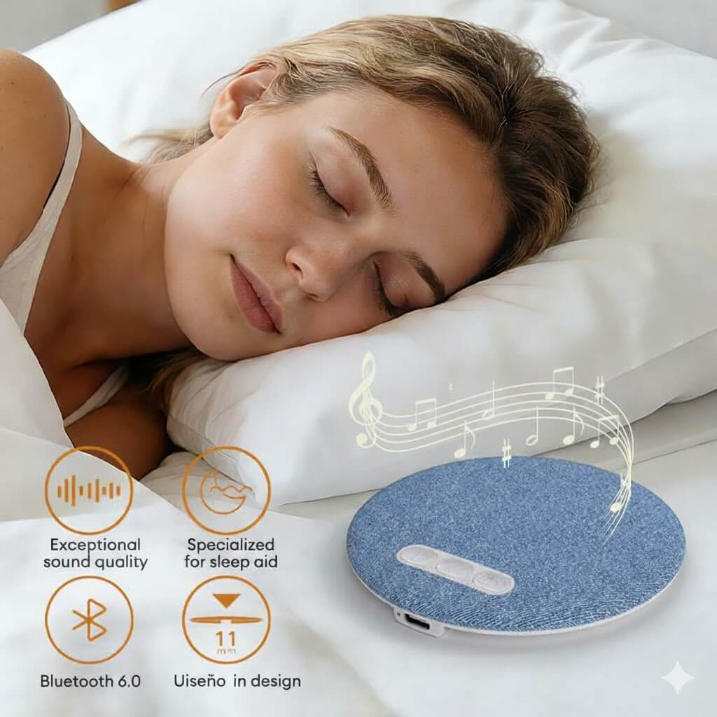 “ALTAVOZ DE ALMOHADA BLUETOOTH 6.0 – SONIDO SUAVE PARA DORMIR.”