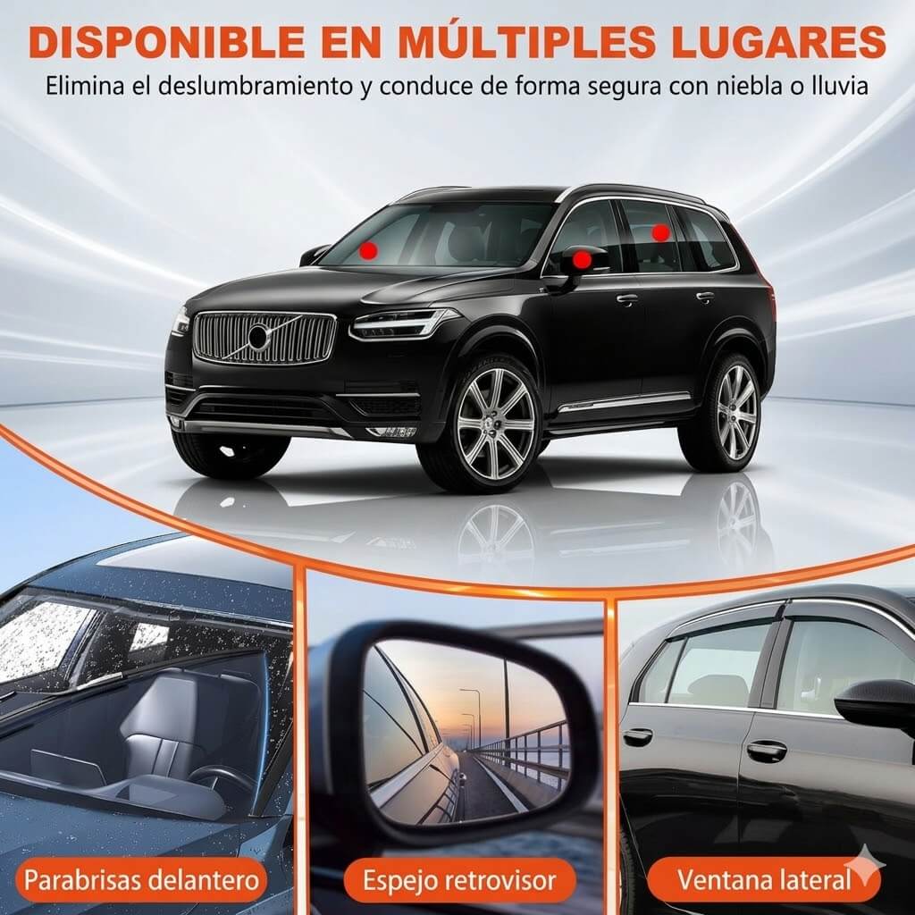 Limpiador Potente de Cristales para Coche y Parabrisas