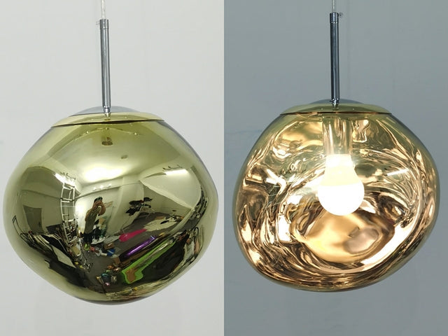 Lustre LED contemporain effet lave, parfait pour éclairer une chambre stylée.