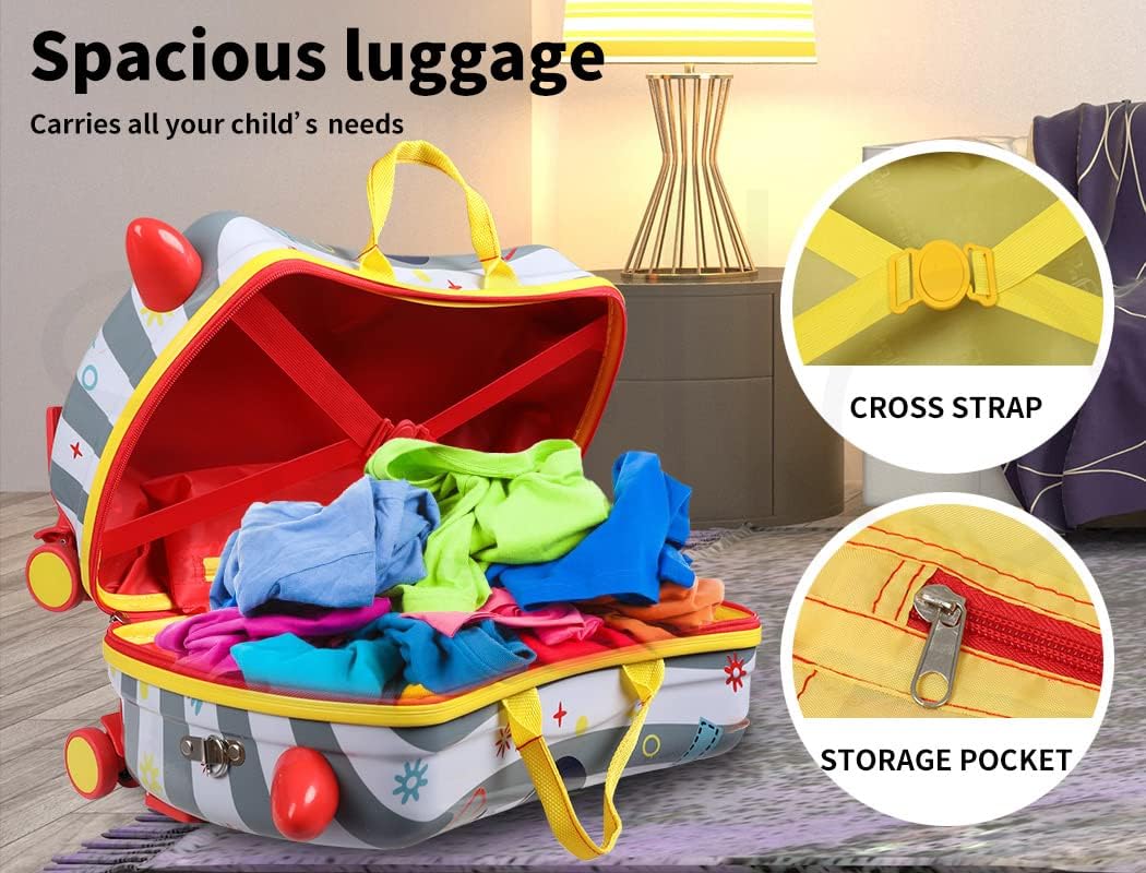 Bagage cabine enfant, valise porteur avec roues pivotantes à 360°, idéal pour les petits voyageurs.