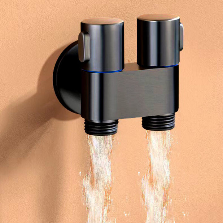 Vanne de contrôle double HydraFlex™ en laiton noir pour systèmes d'eau de cuisine et salle de bain.