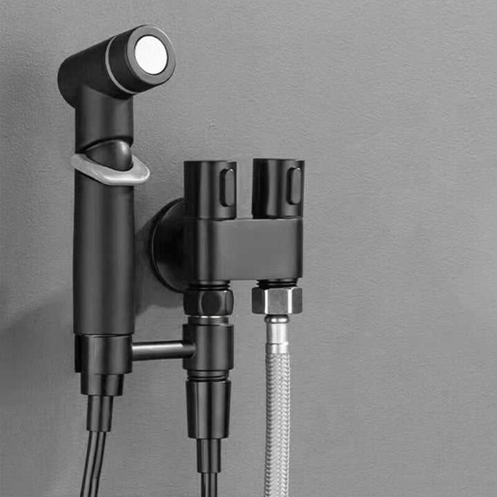 Vanne double HydraFlex™ en laiton noir, raccord de plomberie avec contrôle d'eau facile et clapet anti-retour.