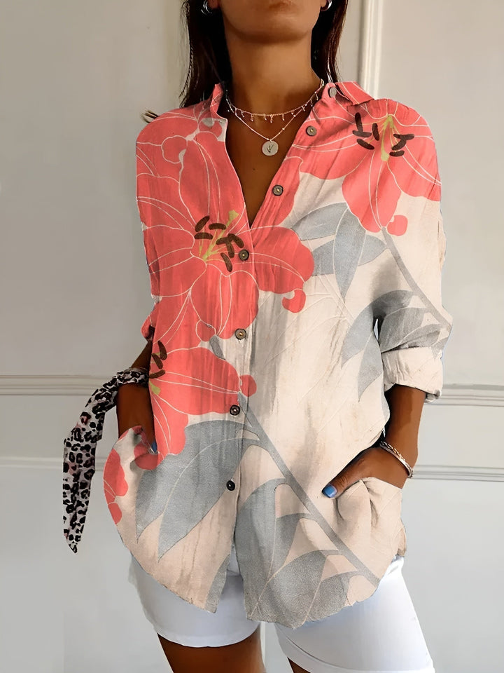 Blouse femme fluide et chic, texture douce, manches longues. Parfaite pour une tenue quotidienne élégante.