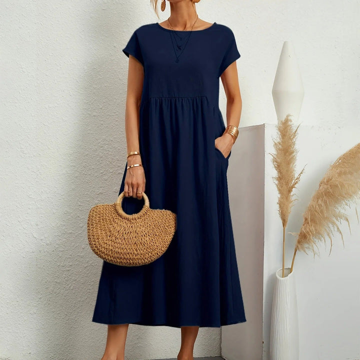 Robe d'été fluide Catherine, confortable et décontractée pour femmes, idéale vacances.