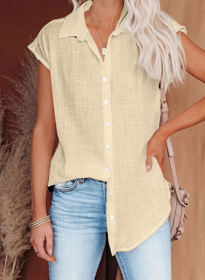 Blouse femme légère et fluide, style décontracté chic pour l'été, parfaite pour un confort optimal.