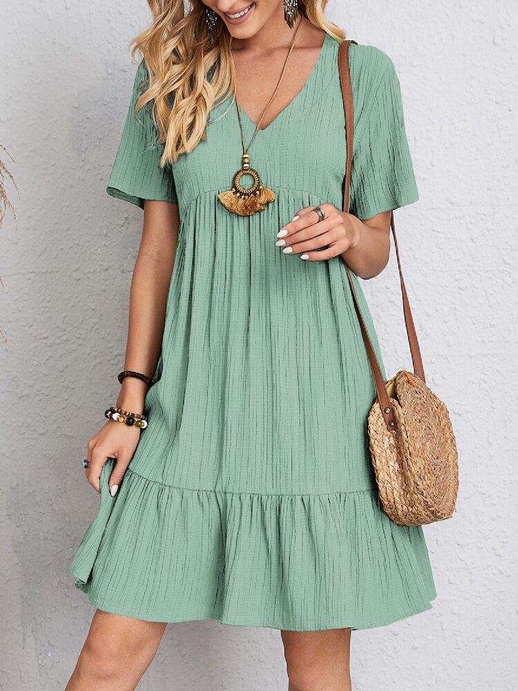 Robe drapée fluide pour femme, style décontracté élégant, parfaite pour printemps-été mode.