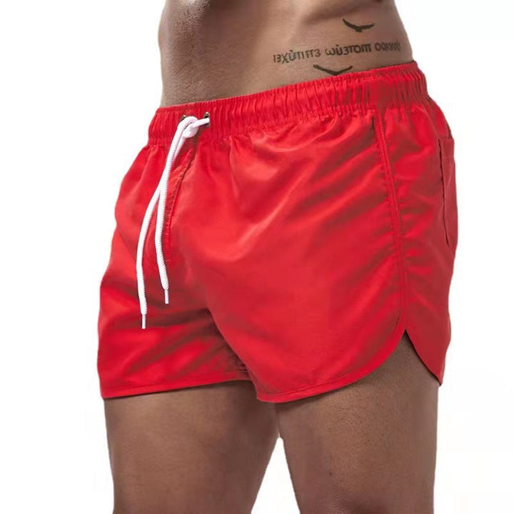 Maillot de bain homme uni Caspian avec cordon, moderne et confortable. Parfait pour la plage ou la piscine.