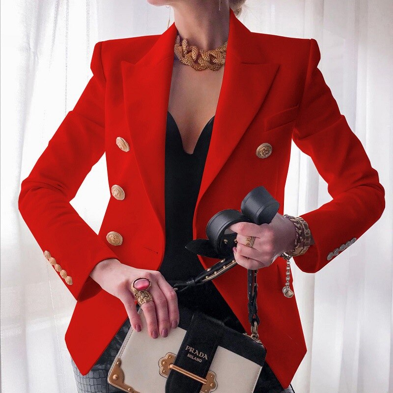 Veste femme élégante à manches longues, coupe ajustée pour un style raffiné et tendance.