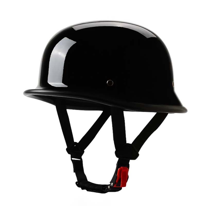 Casque moto demi-face Outlaw noir mat, homologué ECE/DOT pour motard urbain et protection.