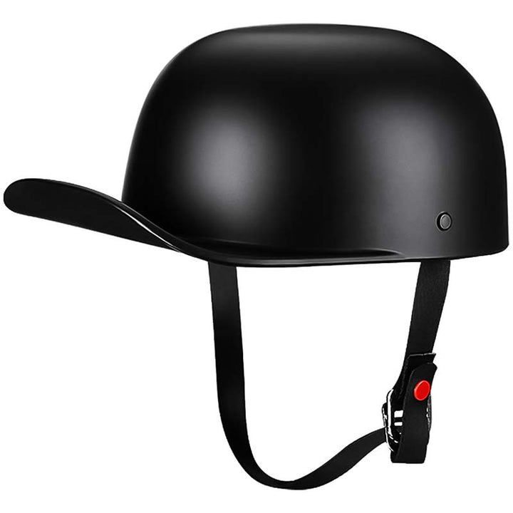 Casque moto DOT unisexe style casquette urbaine, léger et confortable pour motards modernes.