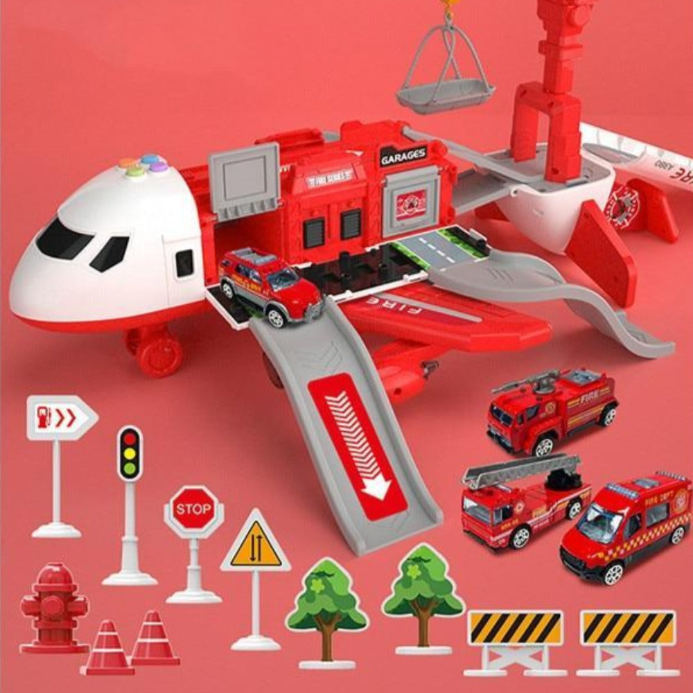 Enfant jouant avec l'avion jouet interactif SkySurge, stimulant l'imagination et la créativité.