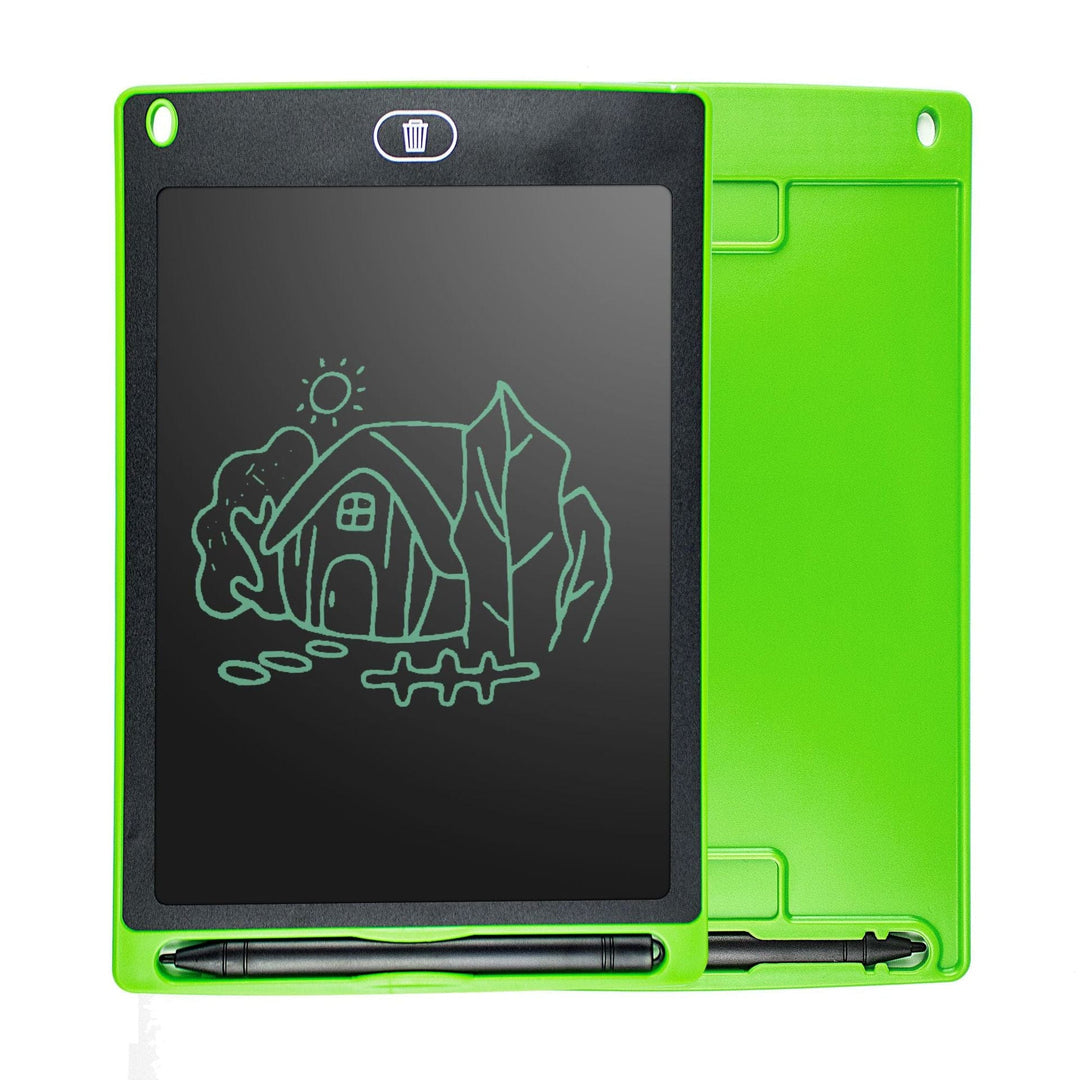 Enfants créatifs avec une tablette de dessin LCD. Jouet éducatif et écologique.