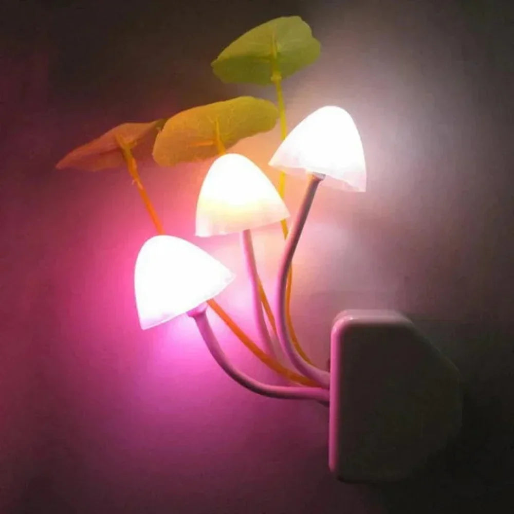 Veilleuse LED champignon apaisante, lumière douce idéale chambre enfant. Décoration éco-énergie.