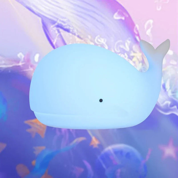Veilleuse baleine lumineuse LED pour enfant, lumière de nuit décorative et fonctionnelle pour la chambre.